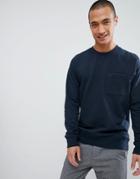For Sweatshirt With Detail In Navy - White