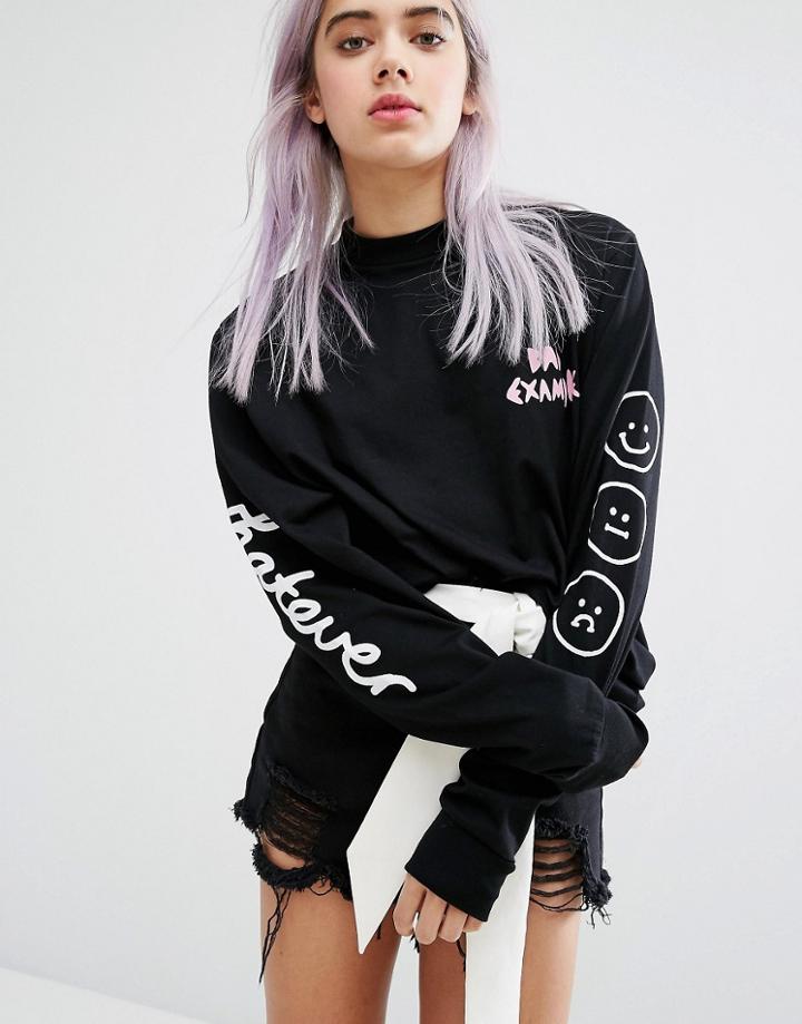 Lazy Oaf Whatever Long Sleeve T-shirt - Black