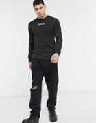 304 Clothing Long Sleeve Logo Top In Black