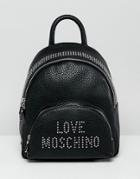 Love Moschino Studded Logo Backpack - Black