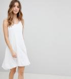 Asos Petite Mini Tank Dress With Bubble Hem - White