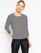 Asos Sweatshirt In Texture And Stripe
