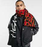 Heart & Dagger Branded Double Faced Scarf-black