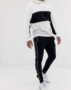 Asos Design Skinny Sweatpants With Piping In Black - Black