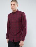 Minimum Thick Textured Flannel Check Shirt - Red