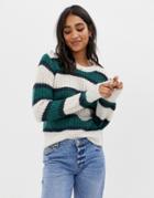 Abercrombie & Fitch Balloon Sleeve Sweater In Stripe-multi