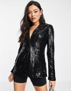 Saint Genies Blazer In Black Sequin - Part Of A Set