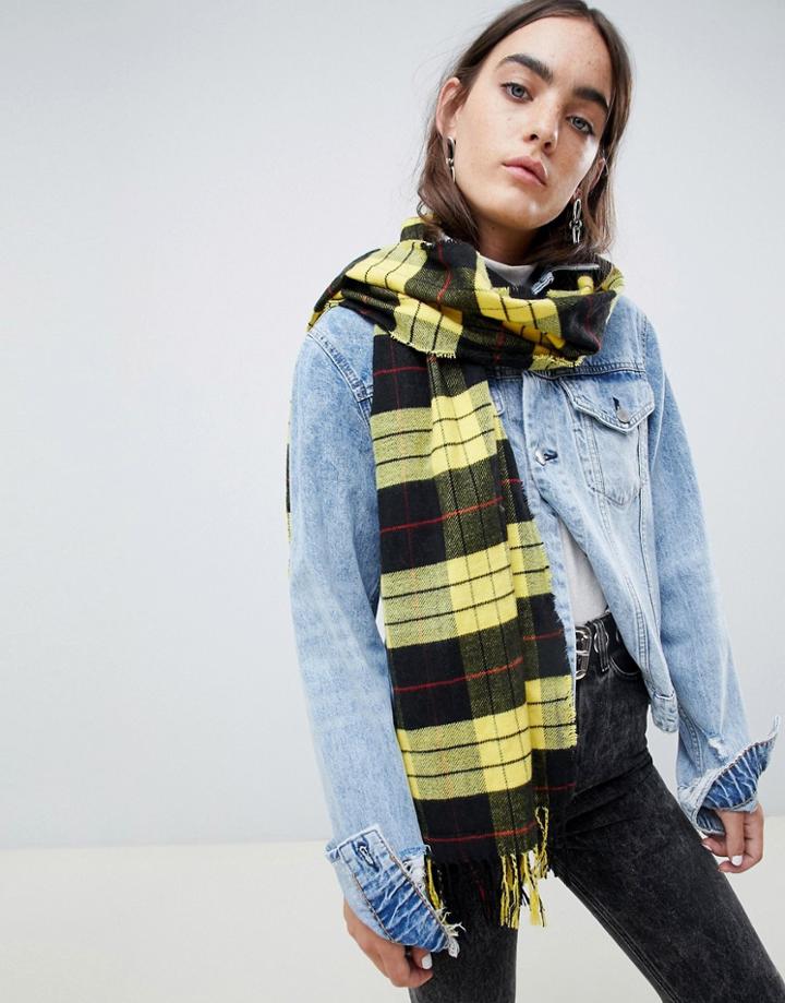 Cheap Monday Check Scarf - Yellow
