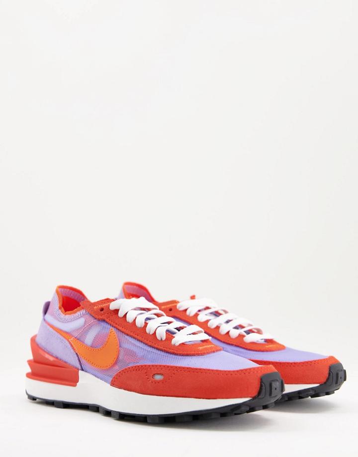 Nike Waffle One Sneakers In Team Orange/hyper Crimson