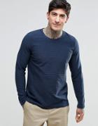 Minimum Long Sleeve Space Dye T-shirt - Navy