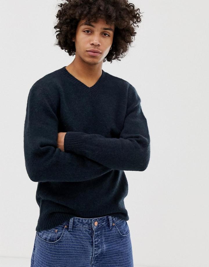 Weekday Danny V-neck Sweater - Navy