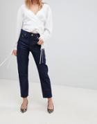 Asos Florence Authentic Straight Leg Jeans In Clean Indigo - Blue