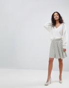 Y.a.s Stripe Skater Skirt - White