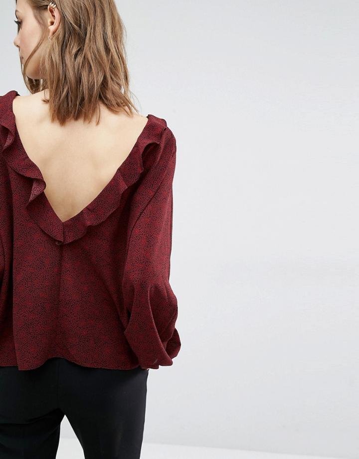 Ba & Sh Rita Frill Blouse - Red
