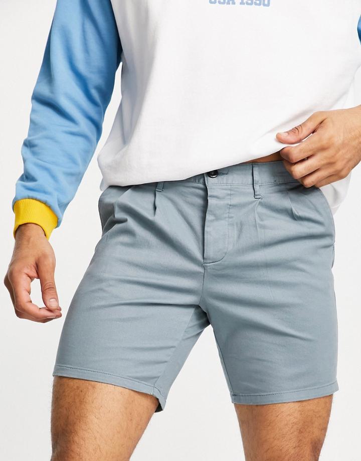 Asos Design Cigarette Shorts In Blue