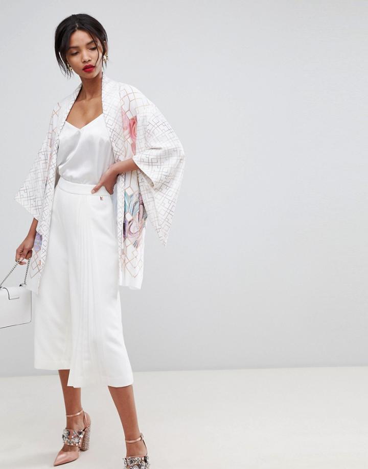Ted Baker Aava Pleat Insert Culottes-white