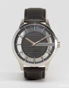 Armani Exchange Leather Watch In Black Ax2186 - Black