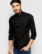 Replay Shirt Core Slim Stretch Poplin - Black