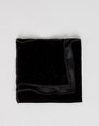 Asos Velour Pocket Square In Black - Black
