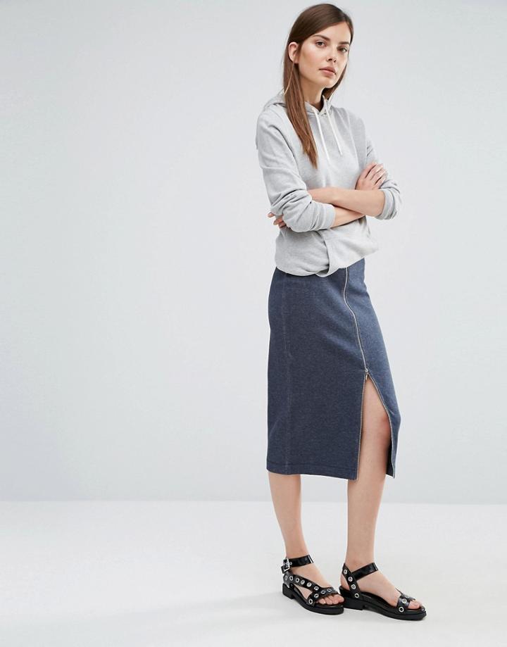 Selected Sweat Pencil Skirt - Navy