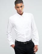 Hart Hollywood By Nick Hart Slim Smart Shirt With Textured Bib Front - White