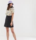 Noisy May Tall Button Up Front Skirt - Black