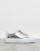 Vero Moda Chunky Sole Canvas Sneakers In Silver