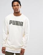 Puma Relaxed Longline Sweat In Cream - Cream