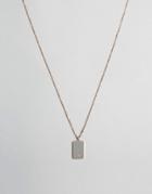 Emporio Armani Logo Dog Tag Necklace In Rose Gold - Gold
