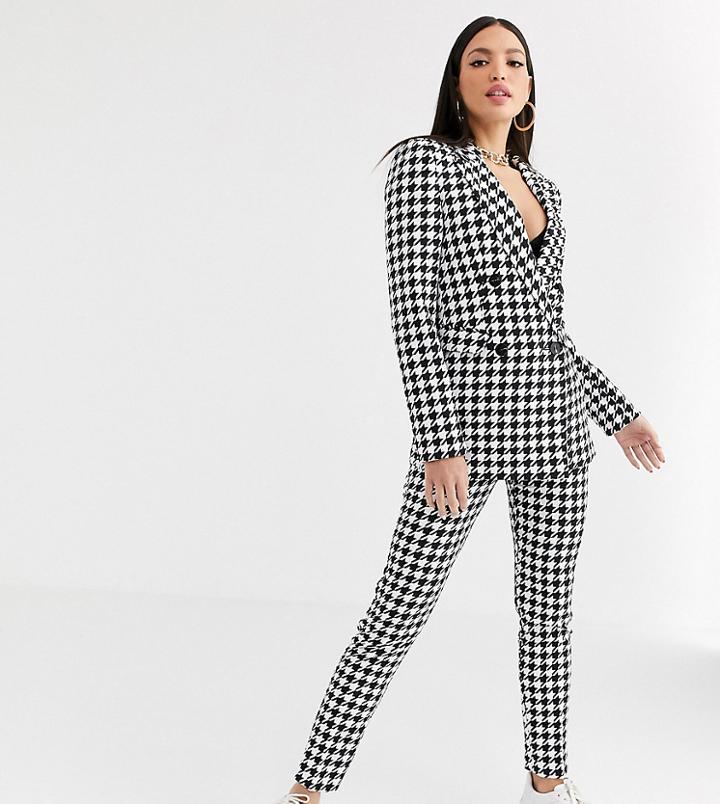 Asos Design Tall Mono Dogstooth Suit Blazer
