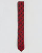 Asos Dinosaur Tie In Burgundy - Red