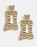 Asos Design Earrings In Woven Metal Abstract Square Design In Gold Tone - Gold