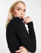 Urban Revivo Ribbed Knit Roll Neck Sweater In Black
