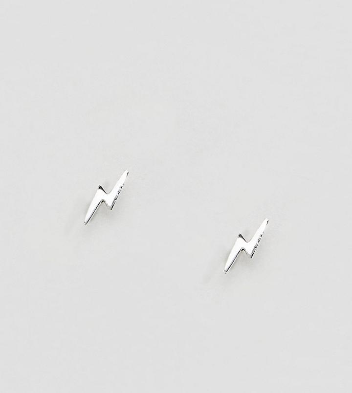 Kingsley Ryan Sterling Silver Lightening Bolt Stud Earrings - Silver