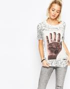 Cheap Monday Break T-shirt With Psyched Hand Scribble - Multi