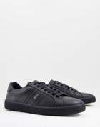 Boss Ribeira Tenn Leather Sneakers In Black
