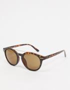 Aj Morgan Aviator Style Sunglasses In Matte Tortoise Shell-brown