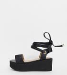Raid Wide Fit Denise Black Flatform Sandals - Black
