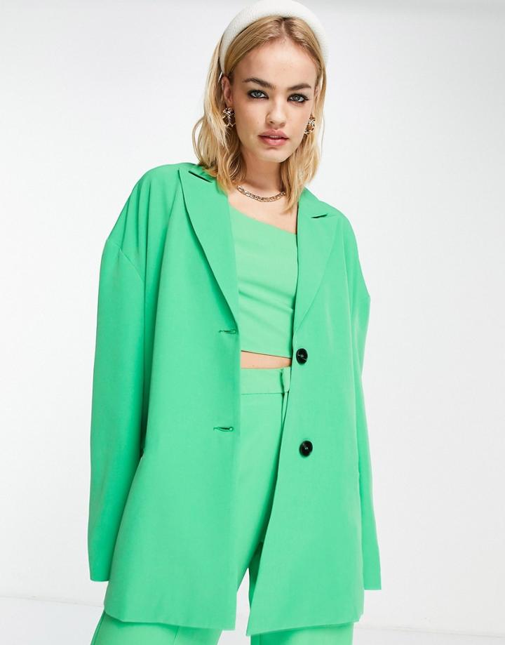 Extro & Vert Super Slouchy Blazer In Bold Green