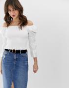 Moon River Puff Sleeve Blouse - White