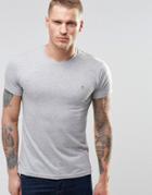 Farah T-shirt With F Logo In Slim Fit In Grey Marl - Gray Marl