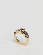 Asos Design Ornate Monogram 'k' Initial Ring - Gold