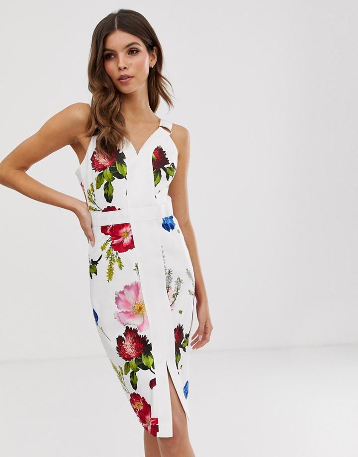 Ted Baker Amylia Bodycon Dress In Berry Sundae - White