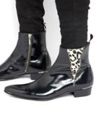 Jeffery West Adam Ant Leather Zip Boots - Black