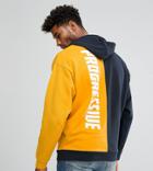 Asos Tall Oversized Hoodie With Cut & Sew & Back Print - Yellow