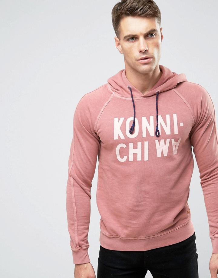 Scotch And Soda Printed Hoodie - Pink