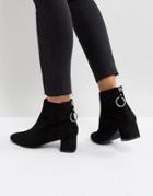 Raid Skylar Black Mid Heeled Ankle Boots - Black