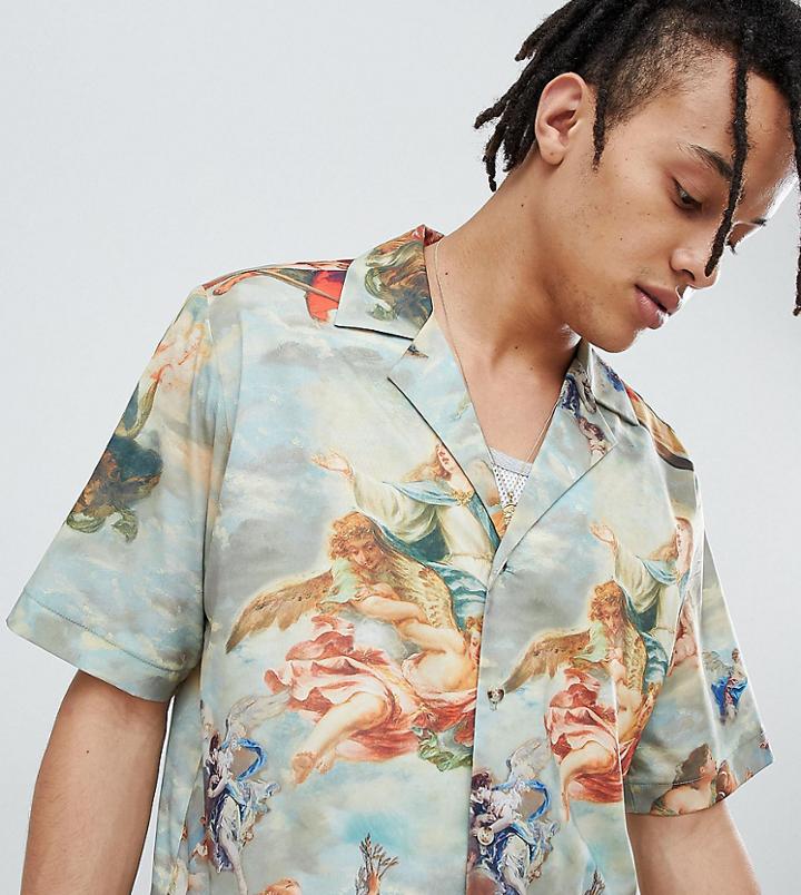 Reclaimed Vintage Inspired Printed Revere Collar Shirt - Multi