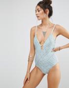 Ninety Nine Degrees Tile Print Swimsuit - Multi Print