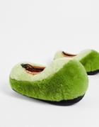 Topshop Avocado Slippers In Green